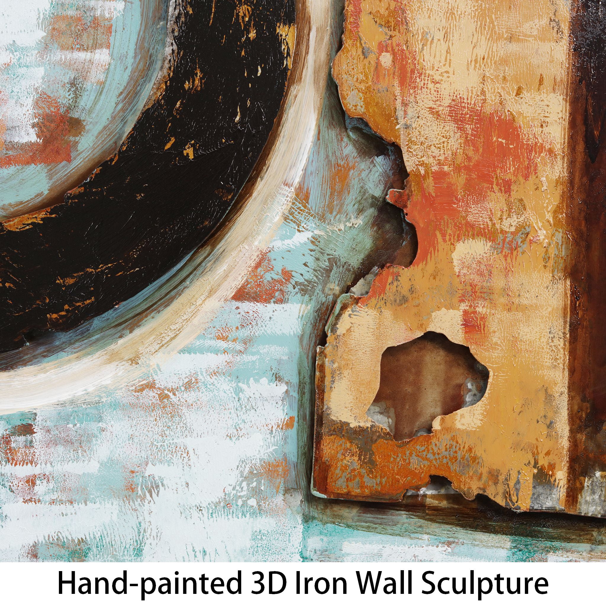Empire Art Direct  Primo Mixed Media Hand Painted Iron Wall Sculpture - Revolutions 2