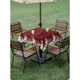 thumbnail image 3 of Outdoor Tablecloth with Umbrella Hole and Zipper, Christmas Square Table Cloth 60x60 Inch Waterproof Tablecloth, Buffalo Plaid Cute Snowman Xmas Tree Elk Snowflakes Picnic Table Cover for Patio, 3 of 7