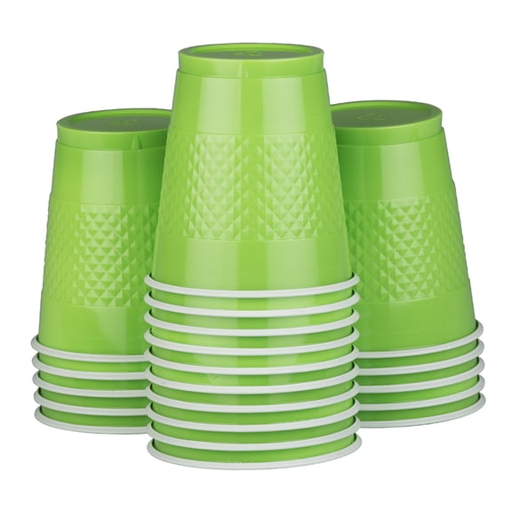 JAM Paper Bulk Plastic Cups, 12 oz, Lime Green, 200 Cups/Box