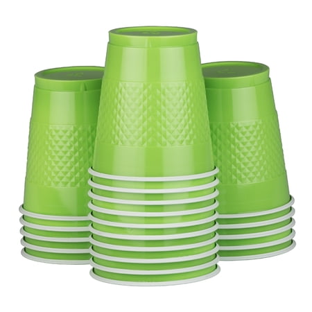 JAM Paper Bulk Plastic Cups 12 oz Lime Green 200 Cups/Box