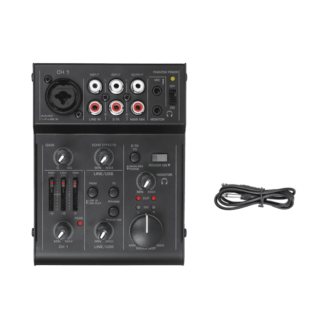 Mezclador de audio Consola de mezcla de sonido Interfaz de audio USB Efecto incorporado Mini mezclador profesional Tarjeta de sonido