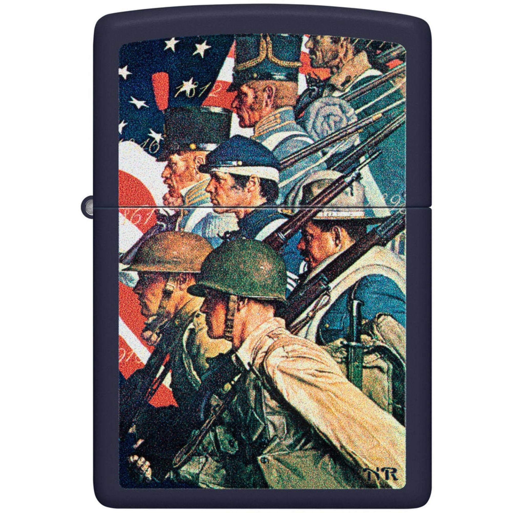 Zippo 48698 Norman Rockwell Design Navy Matte Windproof Lighter