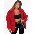 thumbnail image 3 of Abrigo PRETTYGARDEN Oversized de Forro Sherpa Rojo XL, 3 of 6