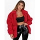 thumbnail image 3 of Abrigo PRETTYGARDEN Oversized de Forro Sherpa Rojo XL, 3 of 6
