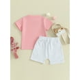 thumbnail image 4 of Jxzom Toddler Baby Gril Easter Outfit 0 6 12 18 Months 2T 3T Mrss Steal Your Eggs Short Sleeve T-Shirt and Shorts Summer Clothes Set, 4 of 7