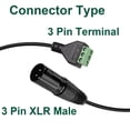thumbnail image 3 of Conector XLR macho y hembra a cable de terminal de tornillo de 3 pines, 3 of 7