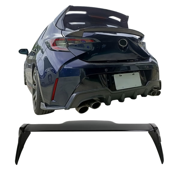 Ikon Motorsports 3PCS Rear Roof Window Spoiler Wing Added on Body Kits Compatible With 2019-2025 Toyota Corolla E210 Hatchback & GR Corolla ABS Plastic Painted Gloss Black