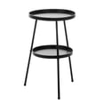 thumbnail image 2 of Patio Small Side Table, Round 2 Tier End Table, Metal Round Coffee Table for Indoor Outdoor, Black, 2 of 7