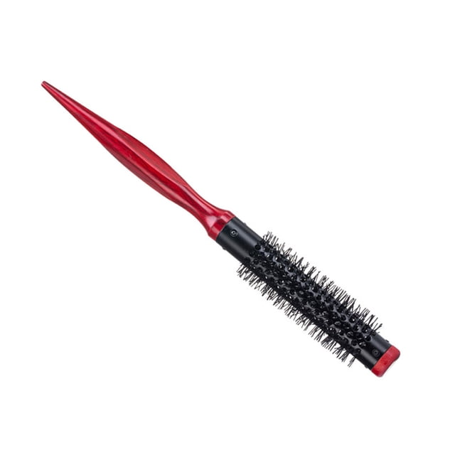 RUNROTOO Petit Peigne Rond Brosse à Cheveux Bois Rouge pour Résistance à la Chaleur 220° Usage Quotidien 1 Pce