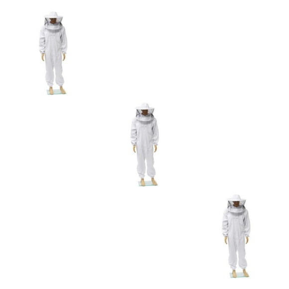 Injueey Equipo esencial para apicultores Traje protector de apicultura Chaqueta fácil de ventilar para apicultor blanco XL Type1 NO1