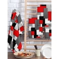 thumbnail image 2 of Red Black Geometric Kitchen Dish Towels for Drying Dishes Set of 2, Modern Abstract Art Block Waffle Weave Microfiber Hand Tea Bathroom Towels Quick Dry & Absorbent Towel 15.7x23.6, 2 of 7