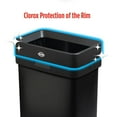 thumbnail image 5 of 13 Gallon Trash Can - 50L Slim Open Top Garbage Bin for Commercial Spaces, Kitchen, Office - Narrow Rectangular Black Stainless Steel Body with Hinged Rim Protection, 5 of 10