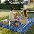 thumbnail image 4 of Navy Blue Outdoor Rug for Patio/Deck/Porch, Non-Slip Large Area Rug 5 x 8 Ft, Vintage Modern Abstract Art Ombre Indoor Outdoor Rugs Washable Area Rugs, Reversible Camping Rug Carpet Runner, 4 of 8