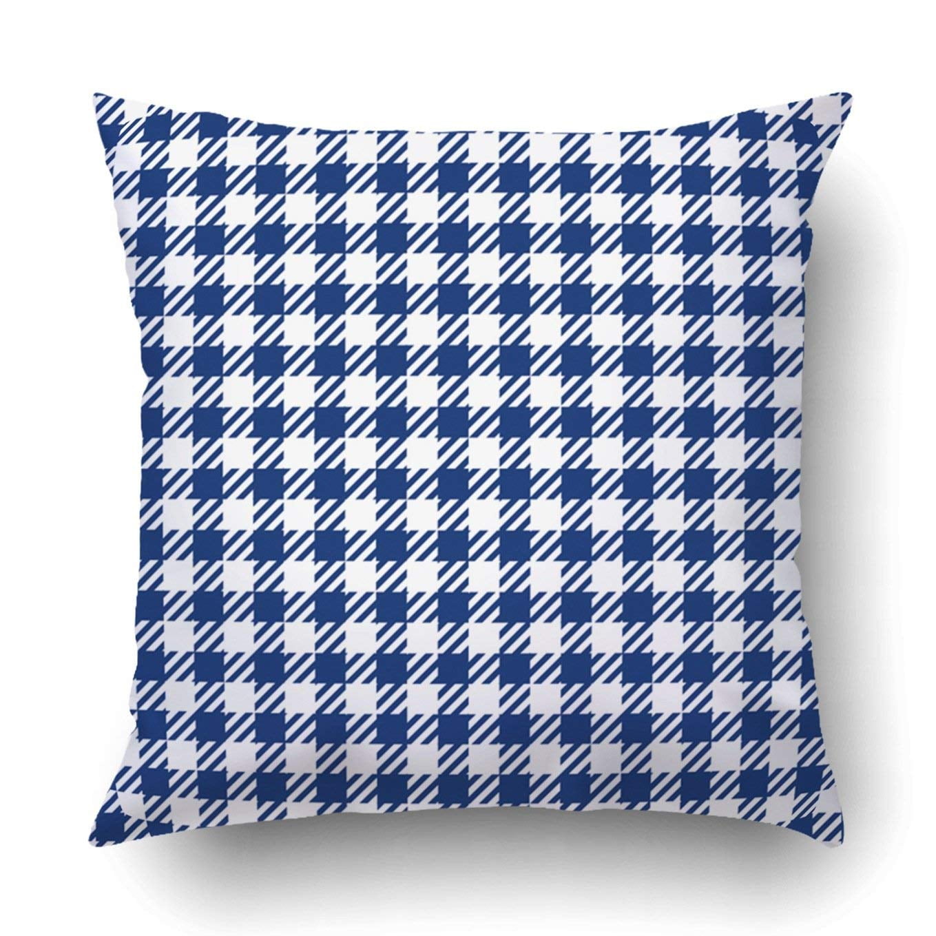 ARTJIA Blue check plaid fabric texture Pillowcase Throw Pillow Cover