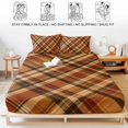 thumbnail image 5 of Twin Sze Fitted Sheet Set - Orange Buffalo Plaid 2 Piece Bedding Sets 16" Deep Pocket Fitted Sheet with 1 Pillowcase, Fall Thanksgiving Checkered Brushed Microfiber Hotel Luxury Bed Sheets, 5 of 9