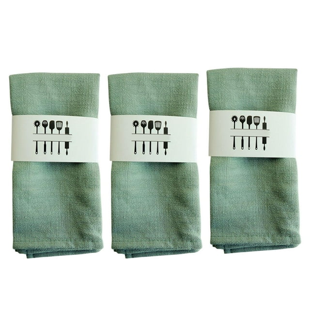 DOLITY 3Pcs Washable Cloth Napkins Dinner Napkins Dining Table Mat for Banquet Kitchen Green