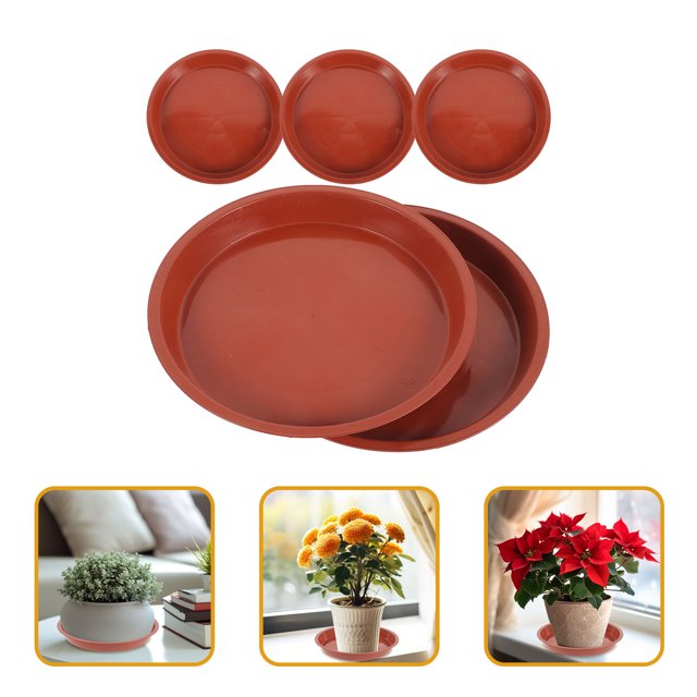 unbranded 5Ud Recogegotas Para Plantas Con Material Plástico De Dureza Color Marrón