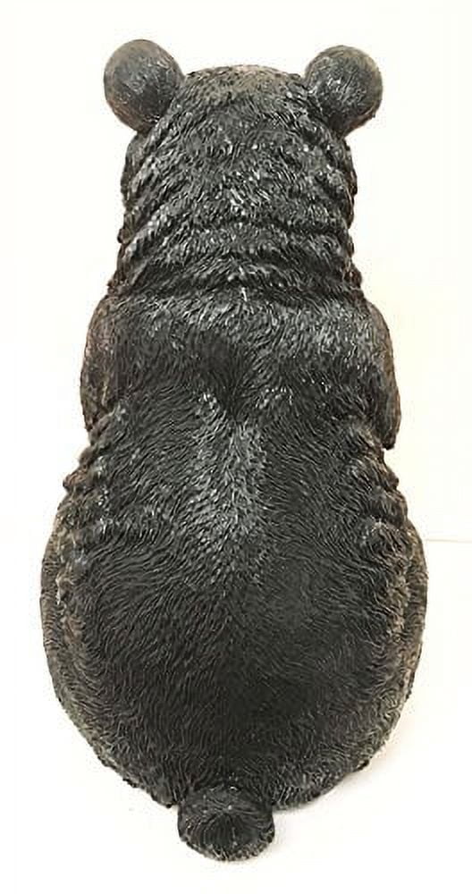 Rustic Garden Decorative Adorable Black Bear Holding Lantern Greeter Statue Figurine Solar LED Lantern Path Light For Outdoor Home Beautification