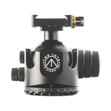 Two Vets Tripods Inc 55mm Dual Tension Ballhead W/ Area 419 Arcalock QD, Black