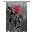 thumbnail image 2 of Bathroom Shower Curtains, Pink Rose Flower Butterfly Raindrop Waterproof Polyester Fabric Shower Curtain Sets Bathroom Curtains with 12Hooks (Pink, 72X72 inch), 2 of 2