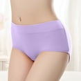 thumbnail image 4 of Bigersell Cute Panties Clearance Women Underwear Cotton Tangas Panty Style P-266 Spandex Thong Panties Seamless Underwear Ladies Thong Briefs High Waist Women's Panties Purple L, 4 of 6
