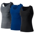 thumbnail image 1 of Paquete de 3 camisetas sin mangas de gimnasio para hombre Camiseta de entrenamiento con espalda en Y, 1 of 7
