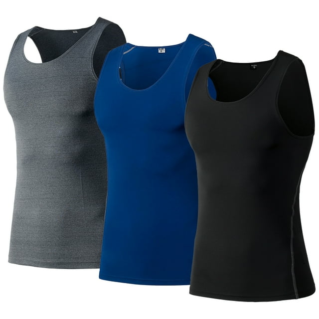 Paquete de 3 camisetas sin mangas de gimnasio para hombre Camiseta de entrenamiento con espalda en Y