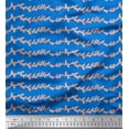thumbnail image 1 of Soimoi Blue Heavy Canvas Fabric Stripe & Leaves Print Fabric by the Yard 58 Inch Wide, 1 of 3