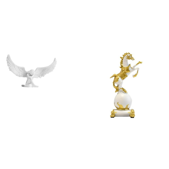 Escultura de ángel,Estatua de ángel para decoración del hogar,manualidades,color blanco,Figura de escritorio,Estante de estatua de caballo para escritorio,oficina,decoración del