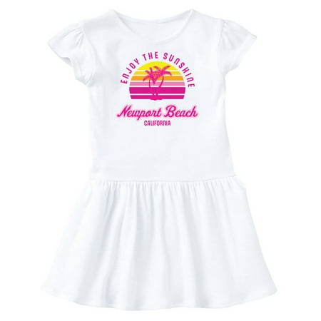 

Inktastic Summer Enjoy the Sunshine Newport Beach Florida in Pink Gift Toddler Girl Dress