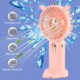 thumbnail image 2 of Gustave Portable Handheld Fan Rechargeable Mini Personal Fan 3 Speeds 1200mAh Pocket Fan Battery Operated with Base & Phone Holder for Travel, Home, Office, Outdoor "Pink - Unicorn", 2 of 10