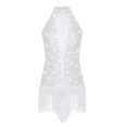 thumbnail image 3 of iiniim Women Shiny Latin Dance Leotard Fringe Salsa Tango Flapper Dress Cha Cha Cocktail Tassel Dress White M, 3 of 7