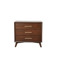 HomeRoots 524123 36 in. Brown Solid Wood Three Drawer Dresser