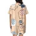 thumbnail image 3 of Naloa Cute Ink Drawn Elephants Women's Short-Sleeved Pajama Set, Loungewear, Summer pajamas, Breathable Cozy - XX-Large, 3 of 9