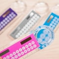 thumbnail image 4 of Calculator & Ruler & Magnifying Glass, Mini Solar Transparent Ruler Calculator with Magnifier Student School Supplies Pink, 4 of 4