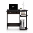 thumbnail image 4 of Furinno Go Green 32-Inch Brown Computer Desk, Office Desk with 2 Side Shelves and Storage Bins, Rectangular Home Office Desk, Gaming Desk for Home Office, Bedroom, Study Room, Dark Mocha, 4 of 5
