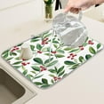 thumbnail image 5 of Christmas Dish Drying Mat for Kitchen Counter, Xmas Holly Berry Large Absorbent Dish Drainer Mat Non Slip Microfiber Drying Pad Coffee Bar Mat, 18 x 24 in, 5 of 7
