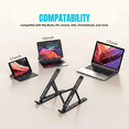 thumbnail image 7 of VerdeVida Portable Laptop Stand, Laptop Holder Computer Stand for Desk, Metal Foldable Laptop Stand with 6 Levels Height Adjustment, Compatible with MacBook, HP, Lenovo, Dell,Black, 7 of 7