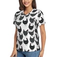 thumbnail image 2 of Fuzoiu Retro Rooster Print Women's Classic V-Neck T-Shirt, Short Sleeve V Neck Tees for Casual Everyday Wear,Casual Fit Tee,Summer Fashion Tops-Medium, 2 of 5