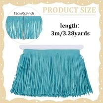 3.2 Yards 6 Inch Double Side Suede Tassel Trims Faux Leather Fringe Trim Brazil Tassel Fringe Edging Ribbon Embellishment Decoration for DIY Sewing Craft Garment Hem Blue