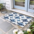 thumbnail image 2 of Boho Aztec Blue Doormat Outdoor Entrance 20"x31.5", Southwest Geometric Abstract Tribal Absorb Moisture Dirt Door Mats, Non-Slip Rubber Backing Floor Mats Indoor, Low-Profile Front Door Rugs, 2 of 9