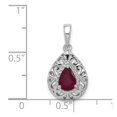 thumbnail image 3 of Sterling Silver Rhodium Plated Ruby Teardrop Pendant QP3005R, 3 of 4