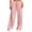 Pink White, variant on jinghuiyue Women Wide Leg Pants Striped Elastic Low Waisted Pants Casual Knit Loungewear with Drawstring M