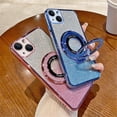 thumbnail image 6 of Magnetic Case for iPhone 13 Case Glitter Sparkle with Stand Phone Case [Compatible with MagSafe] Slim Shiny Luxury Plating Shockproof Protective Women Girls Cover Case for iPhone 13 Sliver YD, 6 of 11