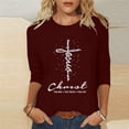 thumbnail image 1 of Daisyyozoid Nouvelles Arrivées Hauts pour Femmes Joyeuses Pâques Col Rond Manches Longues, 1 of 5