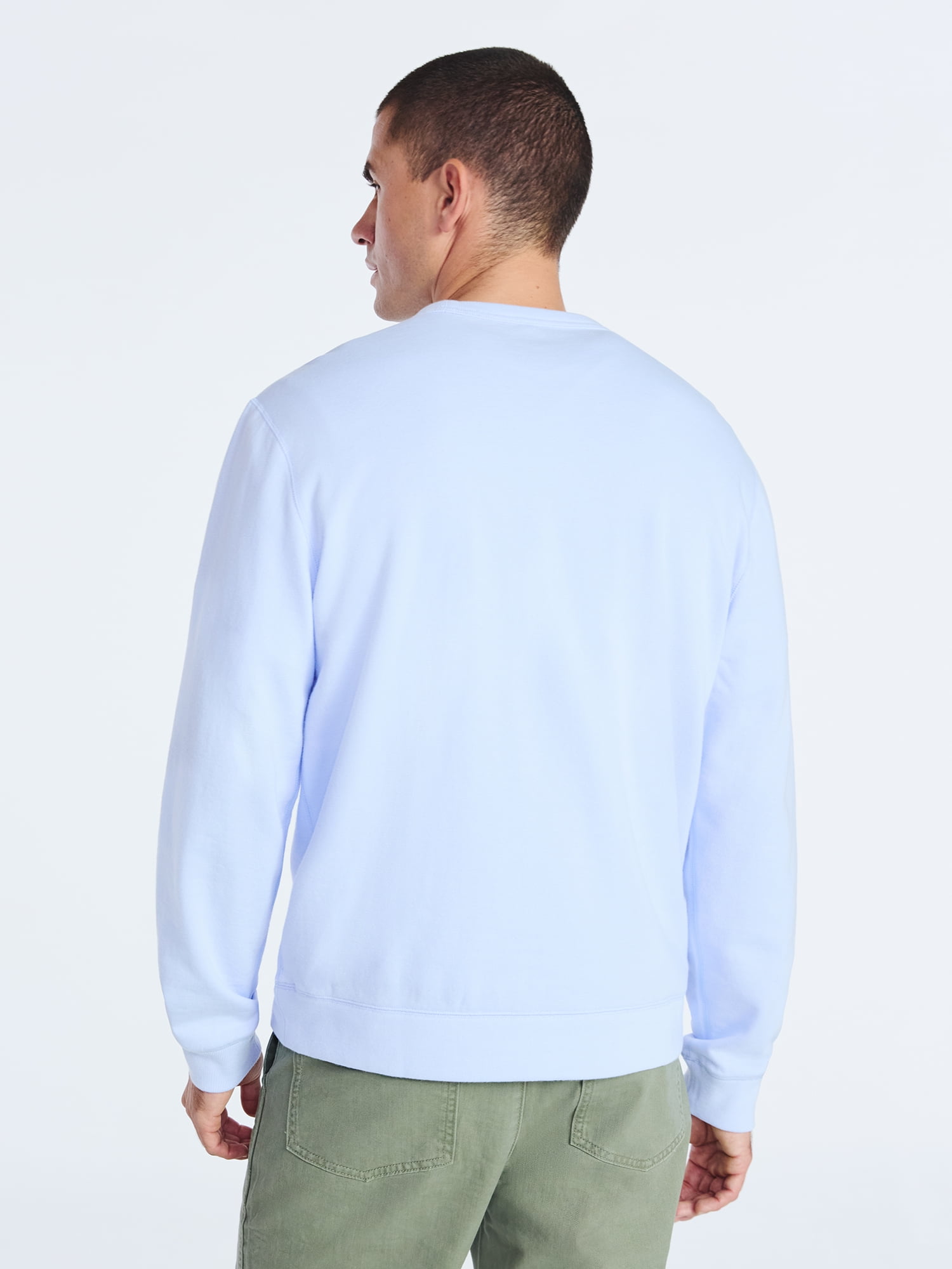 Free Assembly Men's Fleece Crewneck Sweatshirt with Long Sleeves, Sizes S-3XL