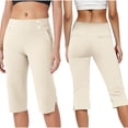 thumbnail image 2 of AINIYS High Waisted Quick Dry Stretchy Capris Pants for Women Fitness Yoga Outdoor Beige L, 2 of 9