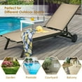thumbnail image 3 of Barara King Patio Lounge Chair,Reclining Outdoor Chaise Lounger,Aluminum Fabric Outdoor Patio Lounge Chair with Adjustable Reclining -Brown, 3 of 11