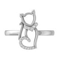 thumbnail image 2 of Araiya Fine Jewelry 10K White Gold Round-shape Diamond cat heart Ring (1/10 Cttw, I-J Color, I2-I3 Clarity) Size 9, 2 of 6