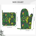 thumbnail image 3 of Sikiie Cactus 1 Oven Mitts and Pot Holders Set, Kitchen Oven Glove High Heat Resistant with Non-Slip Silicone Surface for Cooking, 3 of 7